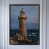 Stone Lighthouse at Dusk