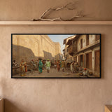 Crowded Street Below the Fort Wall