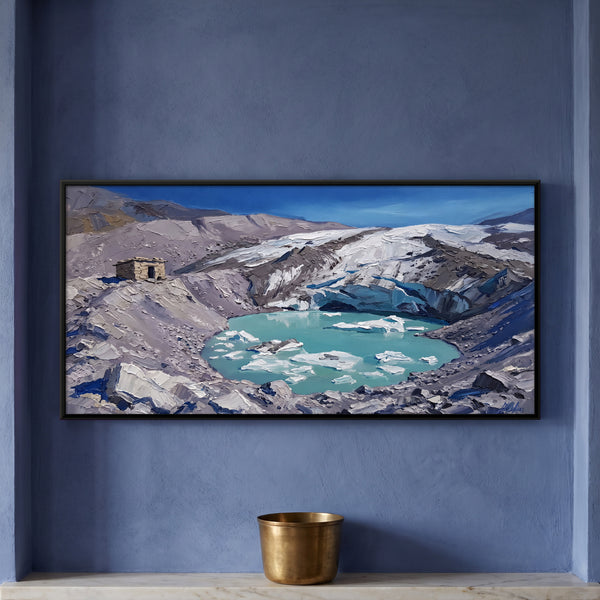 Glacial Lake with Ice Floes