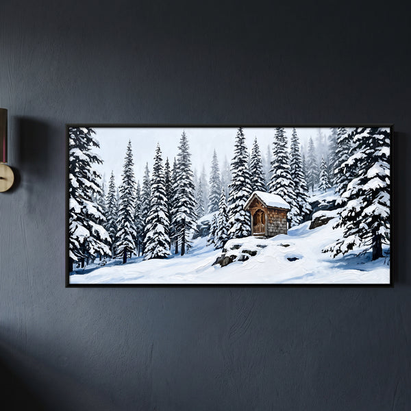 Wooden Shrine in the Snow