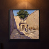 Small Stone Shrine in a Sunlit Courtyard