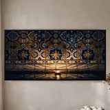 Tiled Wall Reflected in Still Water