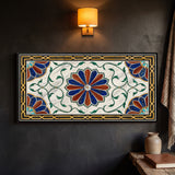 Rosette and Vines in Marble Inlay
