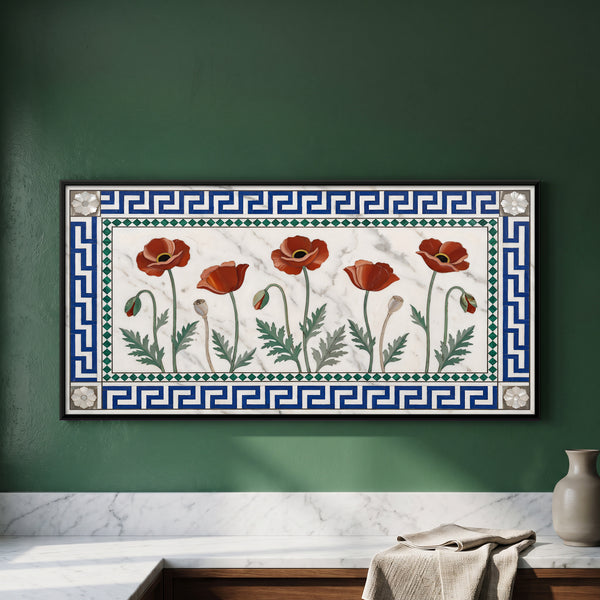 Poppies in Marble Inlay