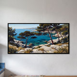 Pines Above a Turquoise Cove