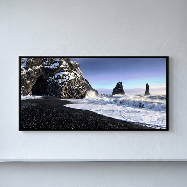 Black Sand Beach and Sea Stacks