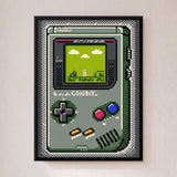 Pixel Art Retro Handheld Game Console in Charcoal