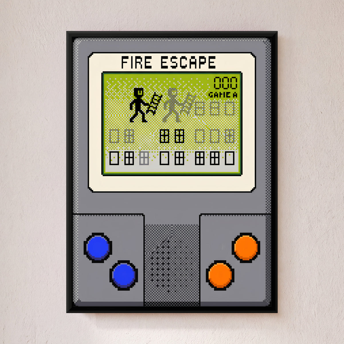 Handheld LCD Game - framed canvas art hung on a wall