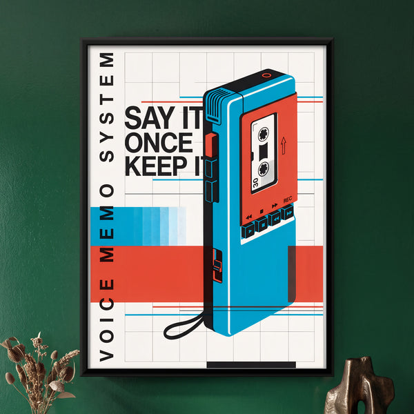 Handheld Voice Recorder with Cassette and Text