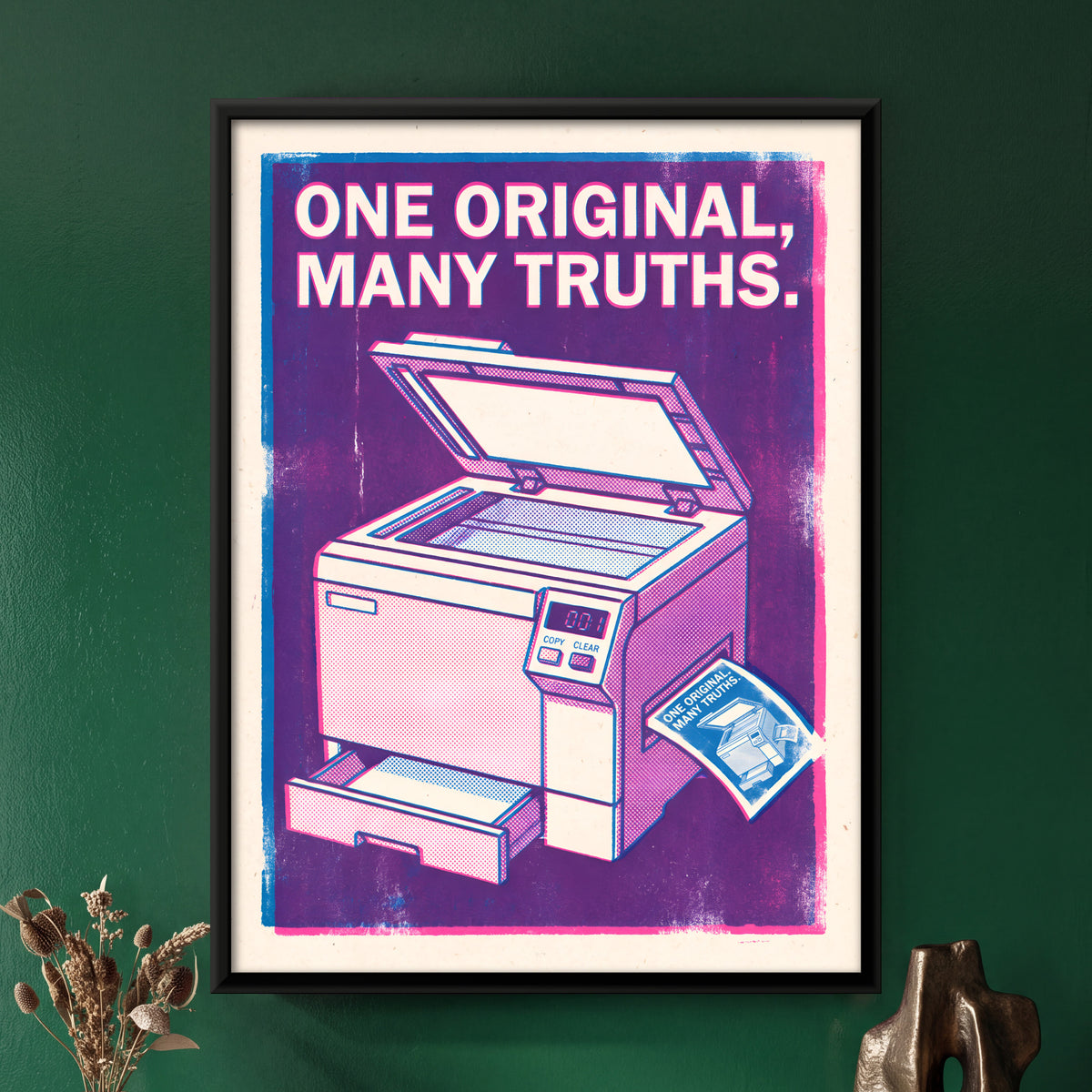Flatbed Photocopier - framed canvas art hung on a wall