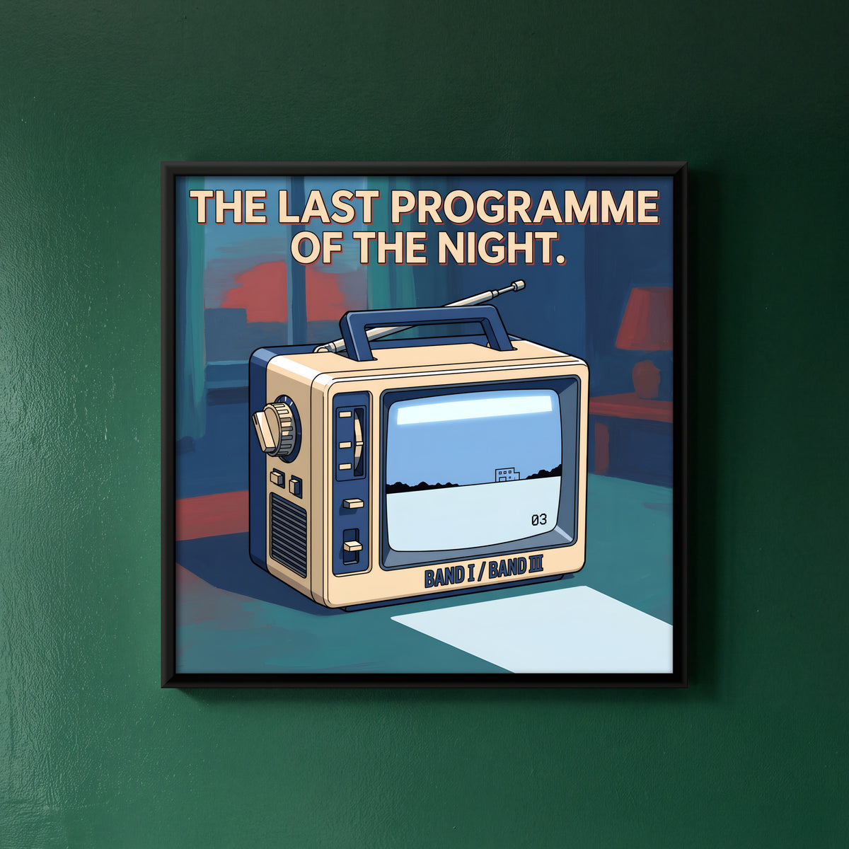 Portable Television Set - framed canvas art hung on a wall