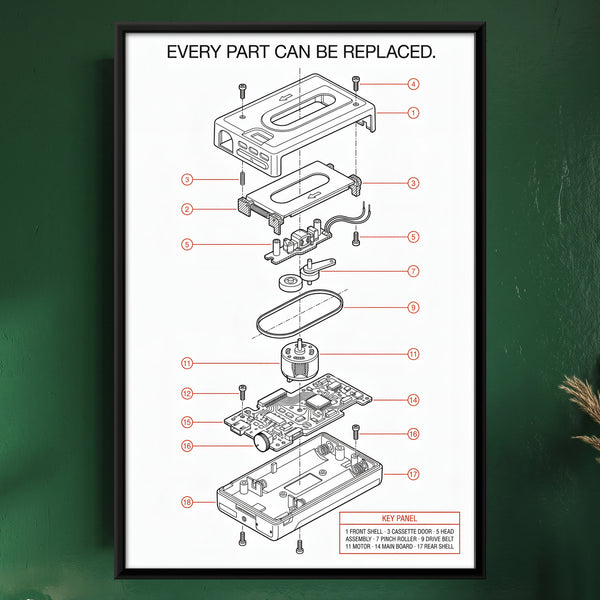 Portable Cassette Player Exploded View Diagram
