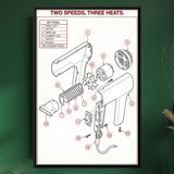 Pistol-grip Hair Dryer Exploded View Diagram