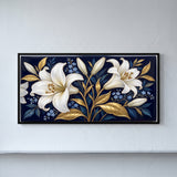 White Trumpet Lilies with Gilded Leaves
