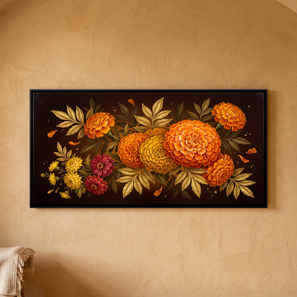 Orange Marigolds and Yellow Chrysanthemums