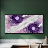 Violet Ink Blooms on Marble