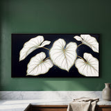 White Heart-shaped Leaves on Black