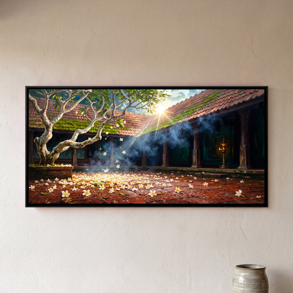 Frangipani Tree in a Courtyard