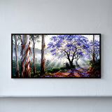 Jacaranda Among Eucalyptus Trees