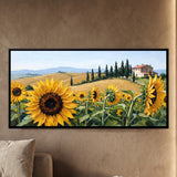 Sunflowers in a Tuscan Landscape in Ivory