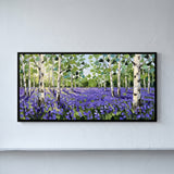Birches over a Bluebell Field