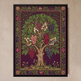 Jamun Tree with Purple Fruit Clusters and Birds