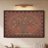 Shami Tree with Birds in Crimson