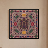 Turtle in a Lotus Pond in Crimson