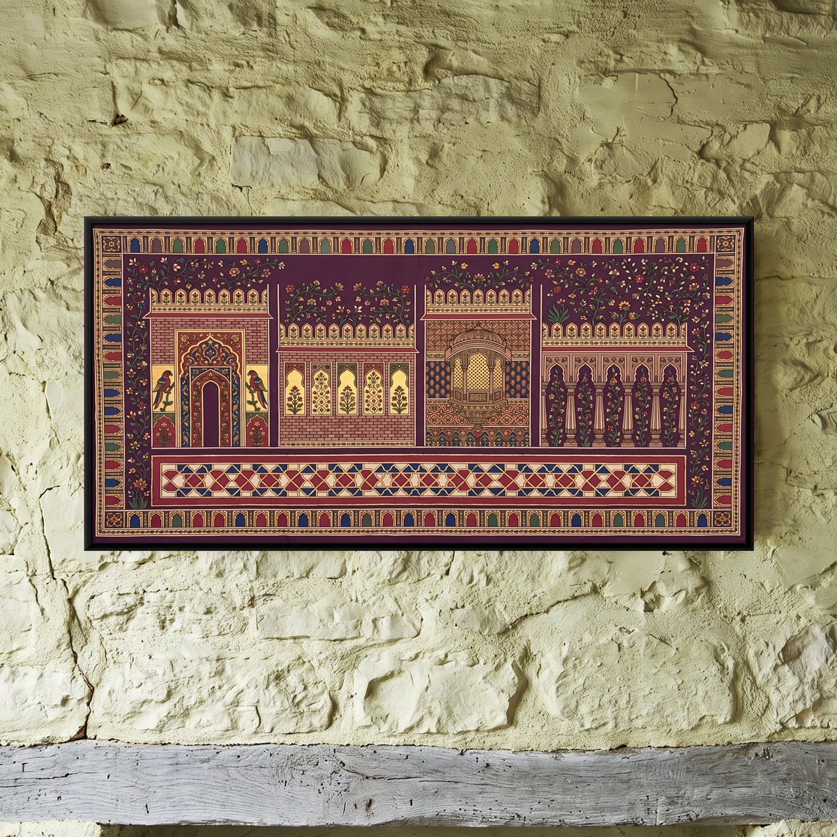 Palace Courtyard - framed canvas art hung on a wall