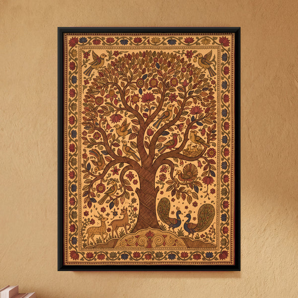 Stylized Tree of Life with Birds and Animals