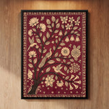 Flowering Tree of Life with a Perched Peacock