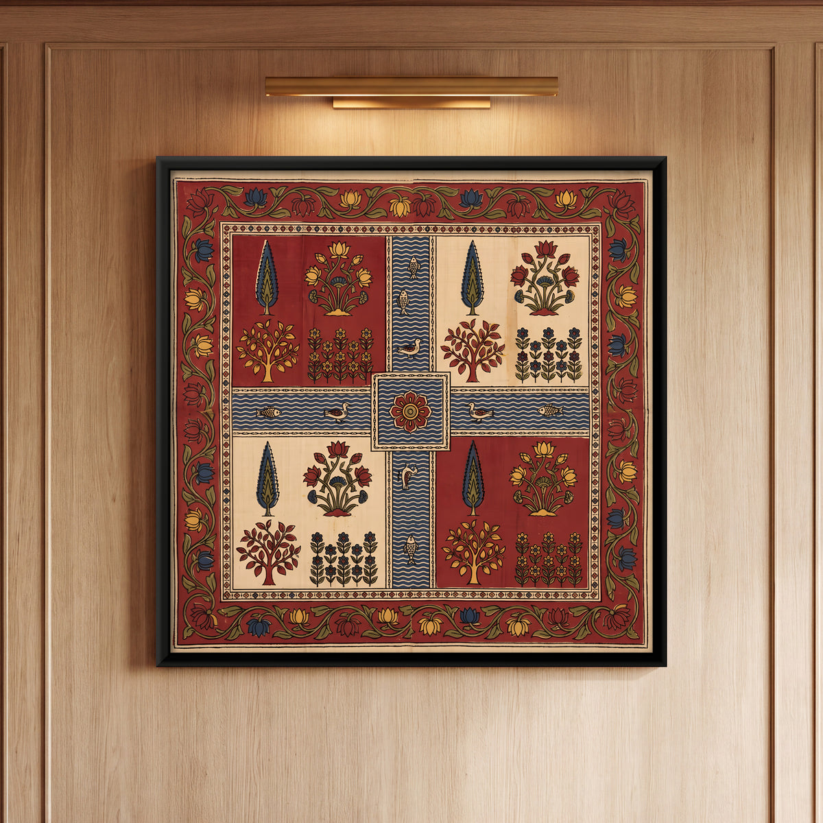 Charbagh Garden Plan - framed canvas art hung on a wall