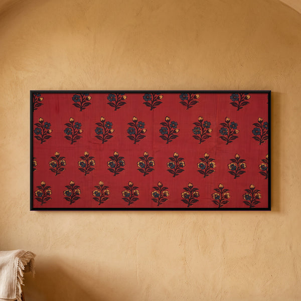 Floral Sprigs on Red