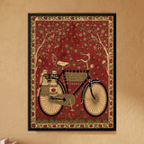 Bicycle with Milk Cans in Crimson