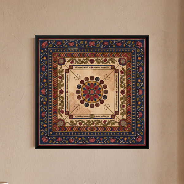 Decorated Carrom Board with Corner Pockets