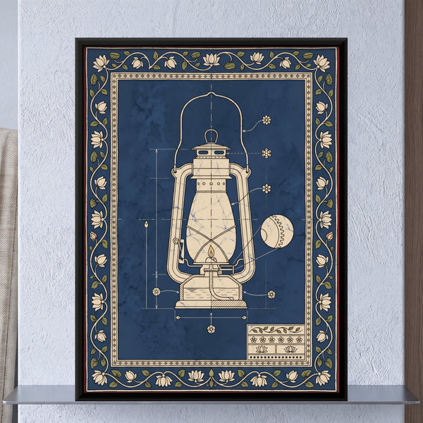 Hurricane Lantern Blueprint with Dimension Lines