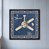 Ceiling Fan Blueprint with Floral Border