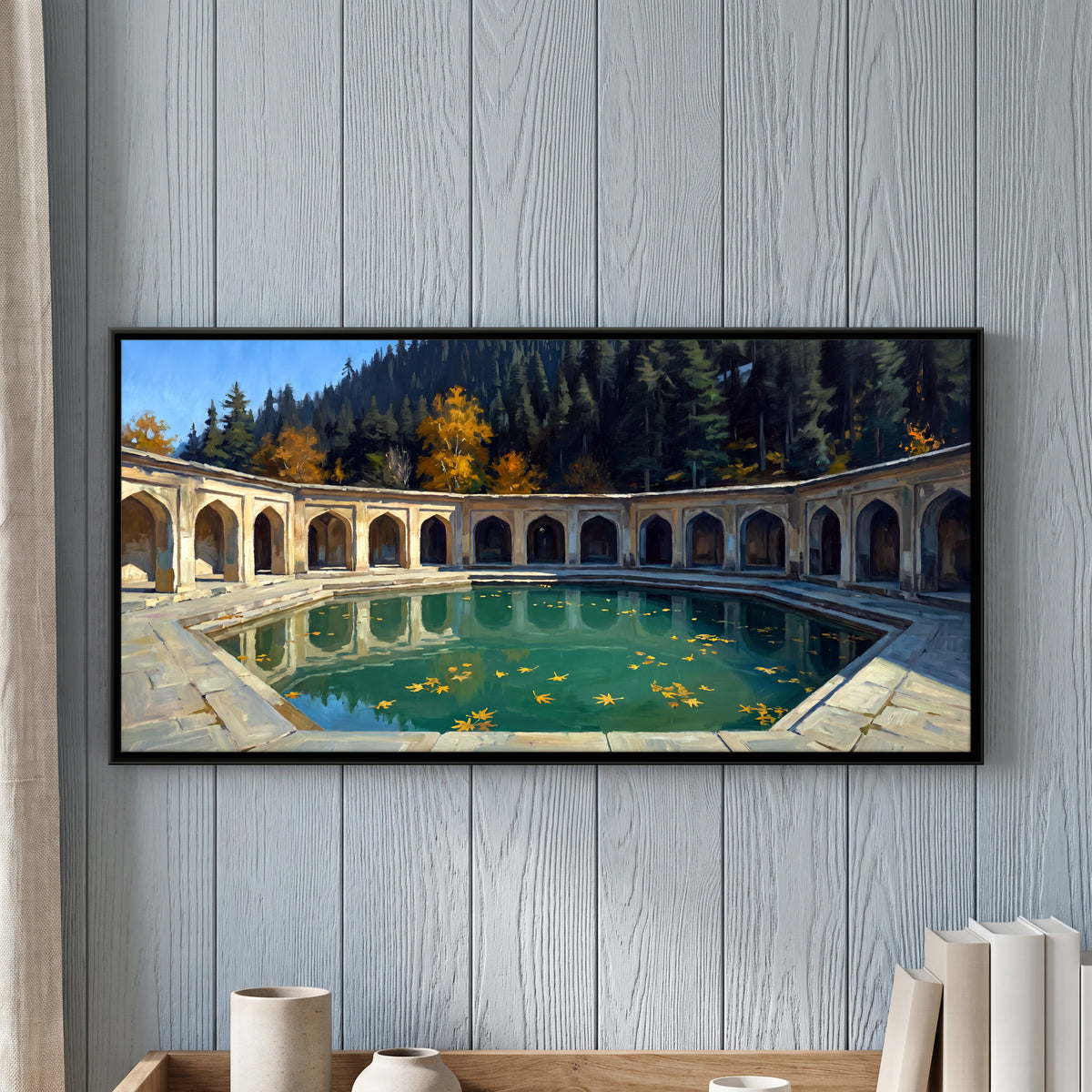 Verinag Spring in Autumn - framed canvas art hung on a wall