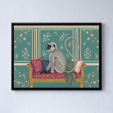 Grey Langur Sitting on a Settee