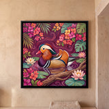 Mandarin Duck Among Lotus
