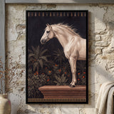White Horse on a Garden Terrace