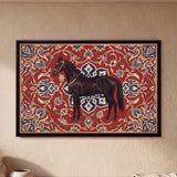 Marwari Horse on a Persian Carpet in Crimson, 3:2