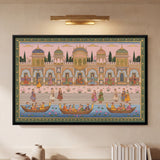 Palace Ghat Scene with Women and Boats