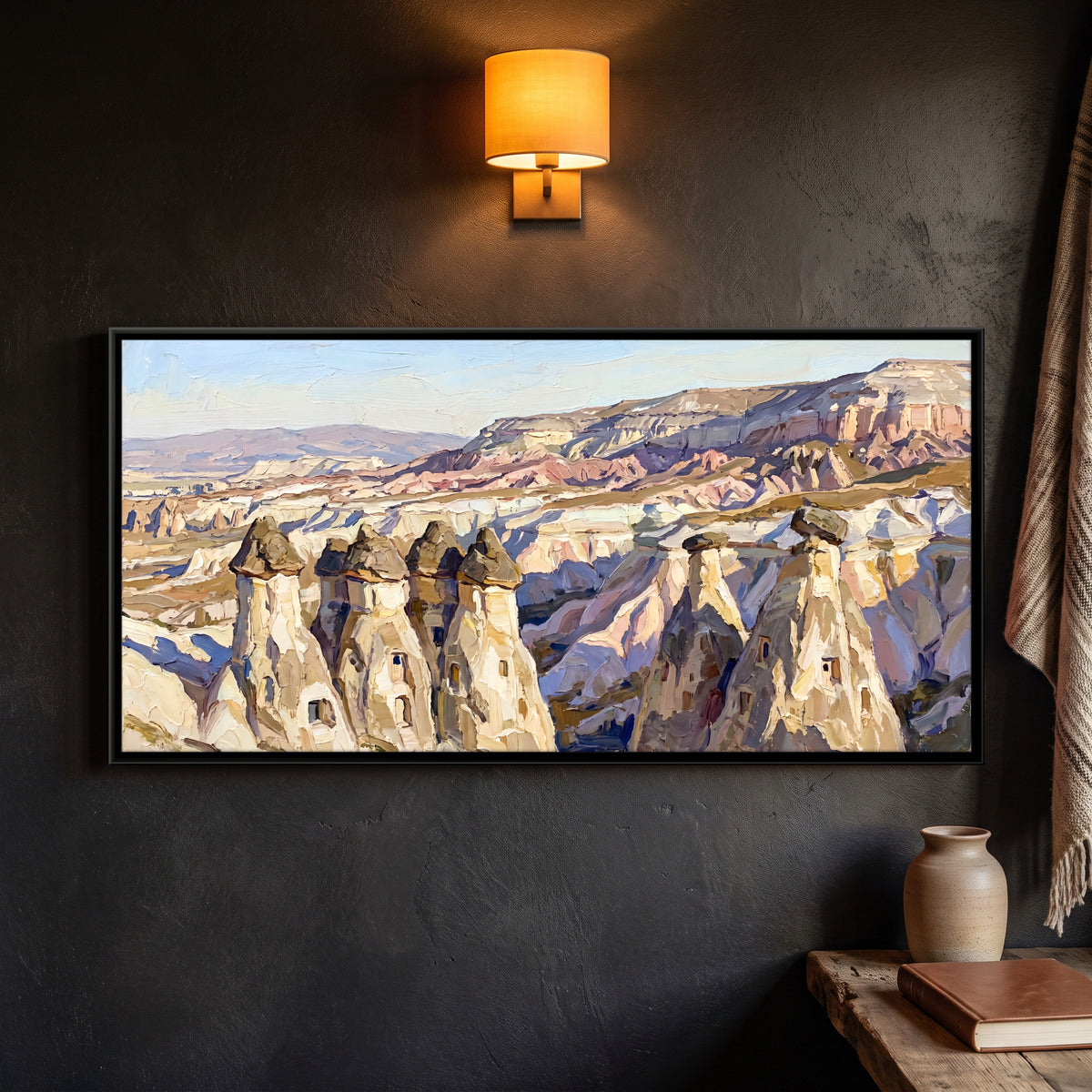 Fairy Chimneys of Cappadocia - framed canvas art hung on a wall