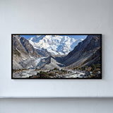 Snow Peak Above a Glacier Valley