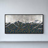 Stylised Mountain Range with Leaf Pattern
