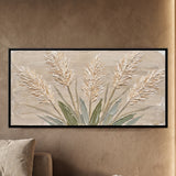 Pampas Grass Plumes with Broad Leaves