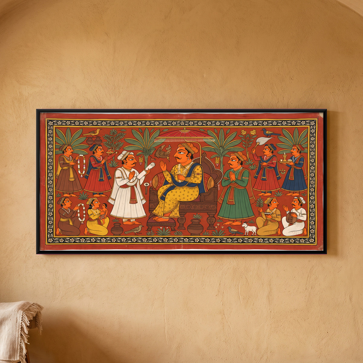 Royal Durbar - framed canvas art hung on a wall