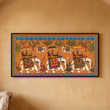 Royal Procession with Three Elephants