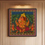 Shri Ganesh Seated with Two Devotees and a Mouse